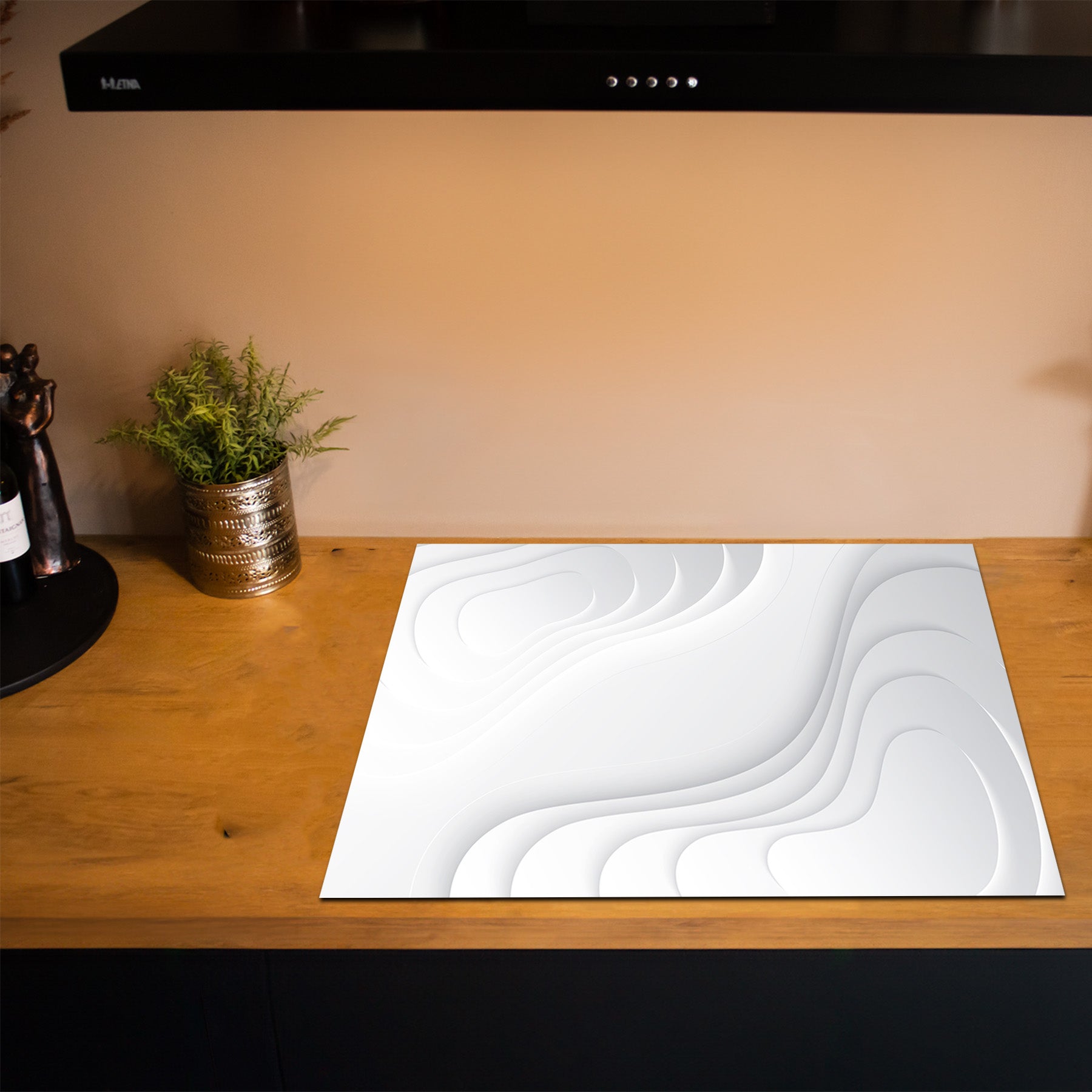 Inductiebeschermer - Minimal Texture - Zilveren Golf