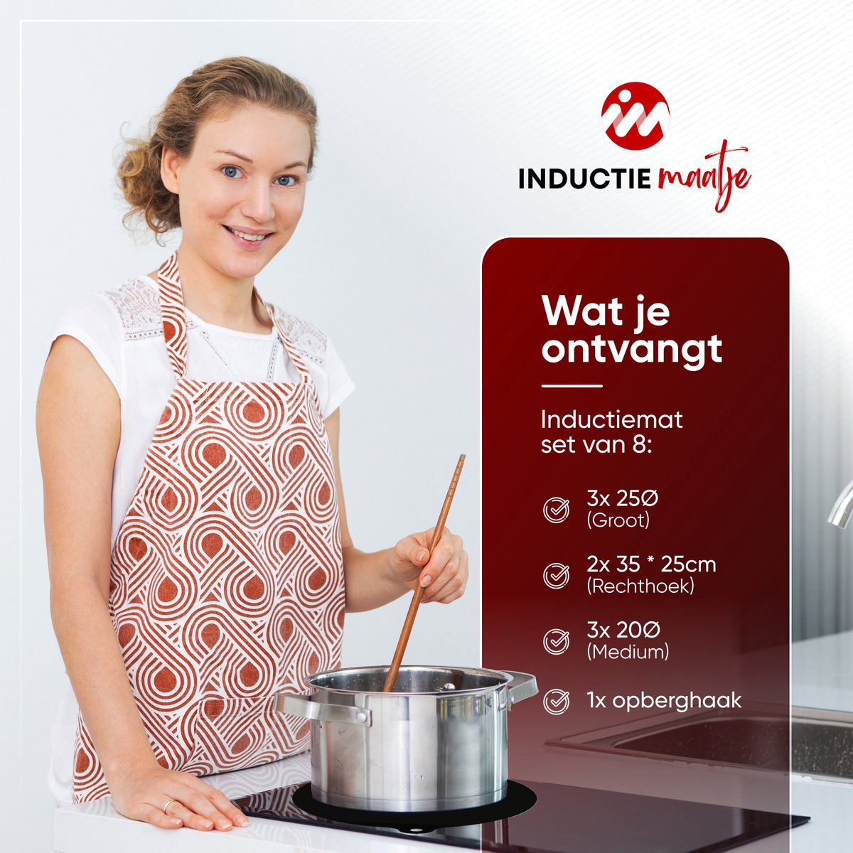 Inductie matjes set van 8 - Zwart - Alles in 1 - Actie