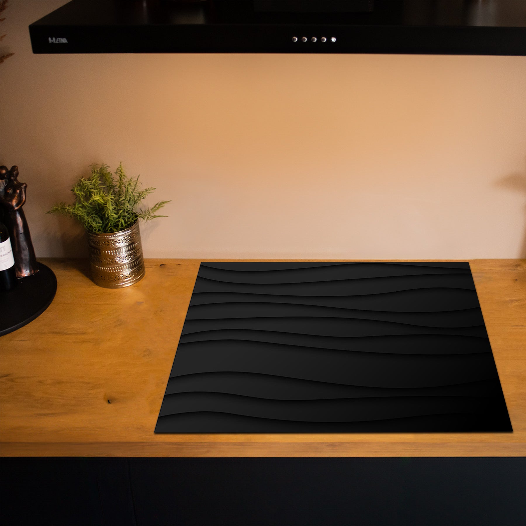 Inductiebeschermer - Minimal Texture - Zwarte Stilte