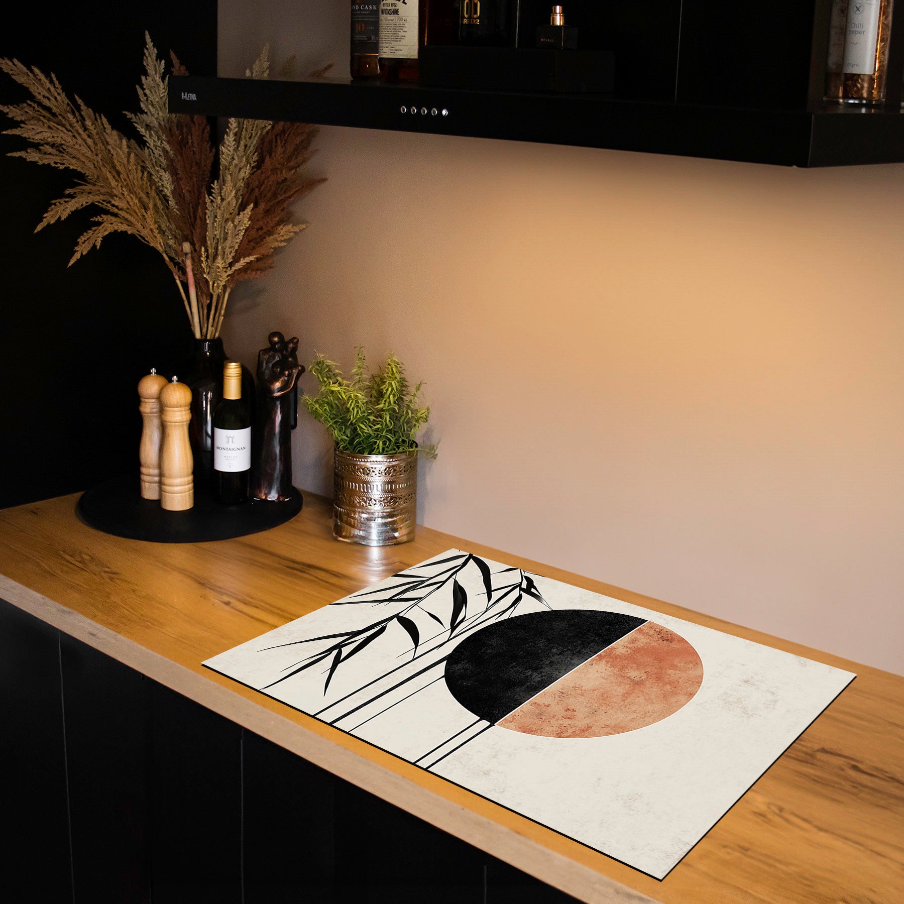 Inductiebeschermer - Japandi - Bamboo Eclipse