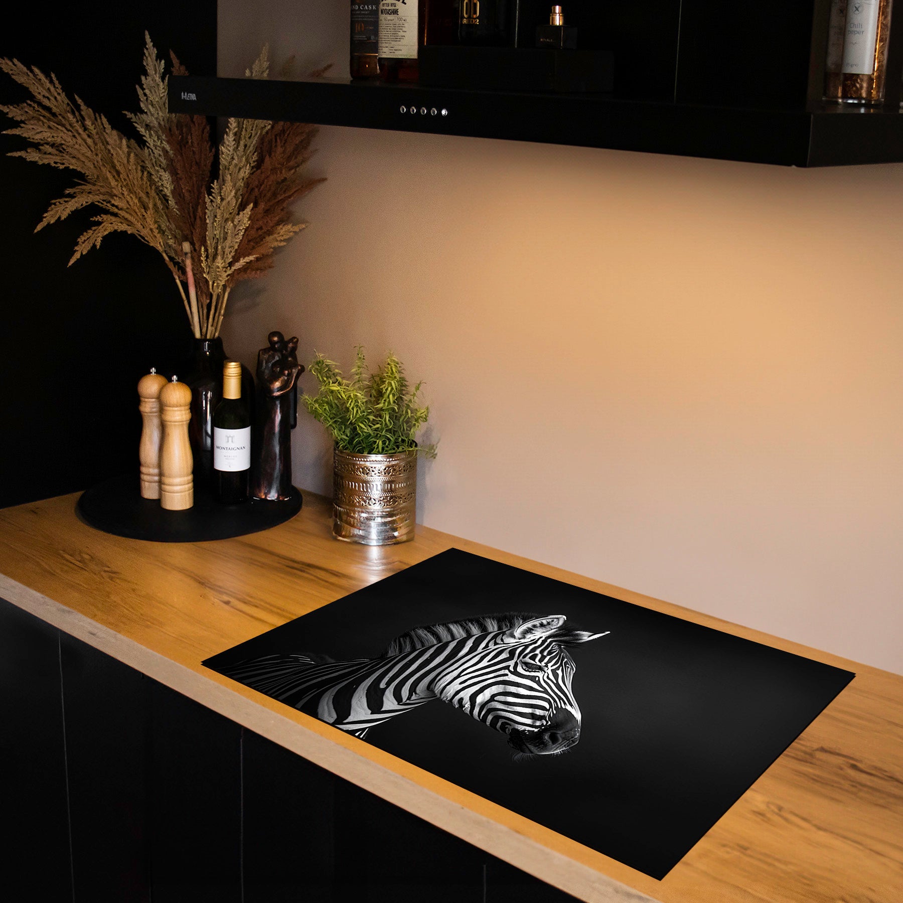 Inductiebeschermer - Dieren Zwart Wit - Zebra