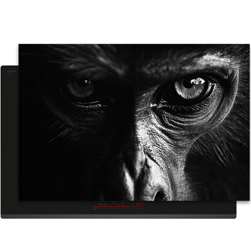 Inductiebeschermer - Dieren Zwart Wit - Close-up Gorilla