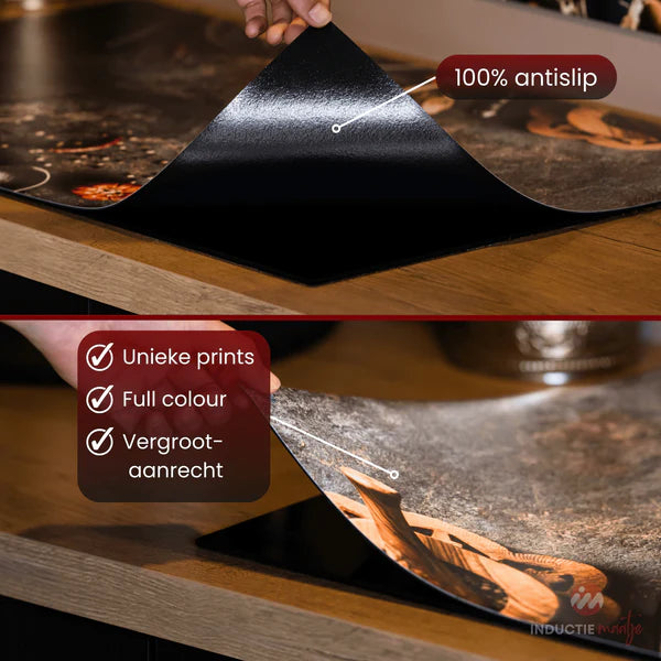 Inductiebeschermer - Sterrenhemel - Zwart - Wit