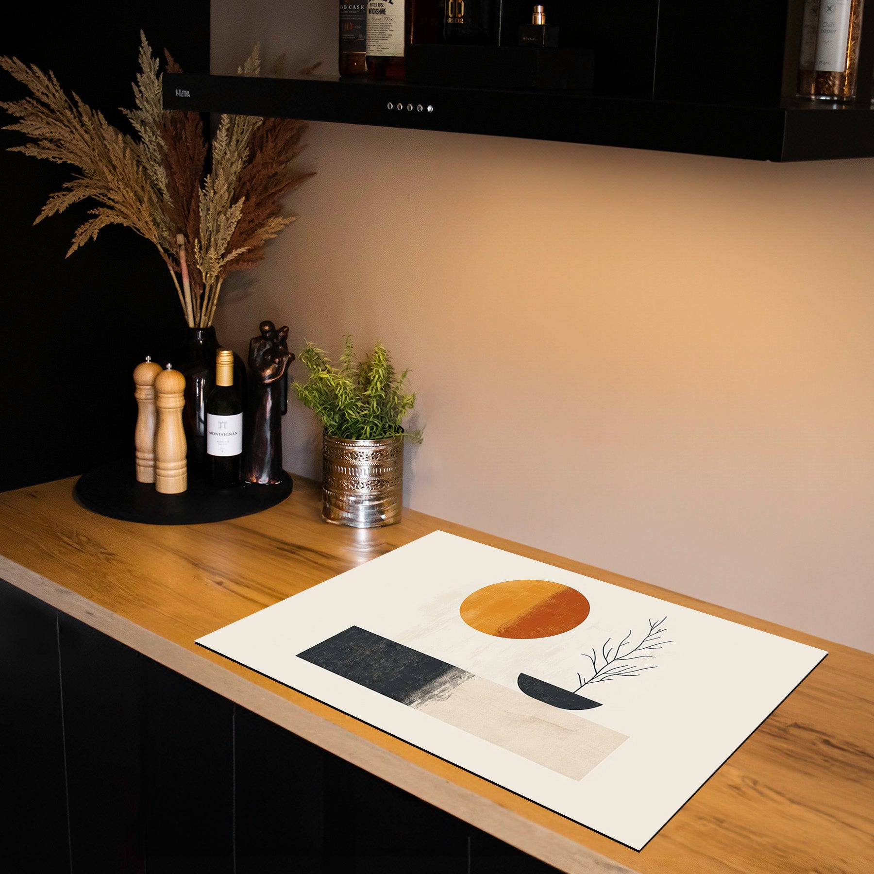 Inductiebeschermer - Japandi - Japanse Horizon