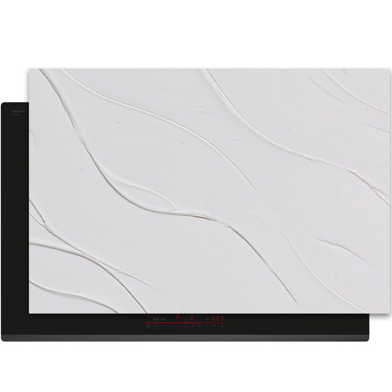 Inductiebeschermer - Minimal Texture - Zachte Golf Wit