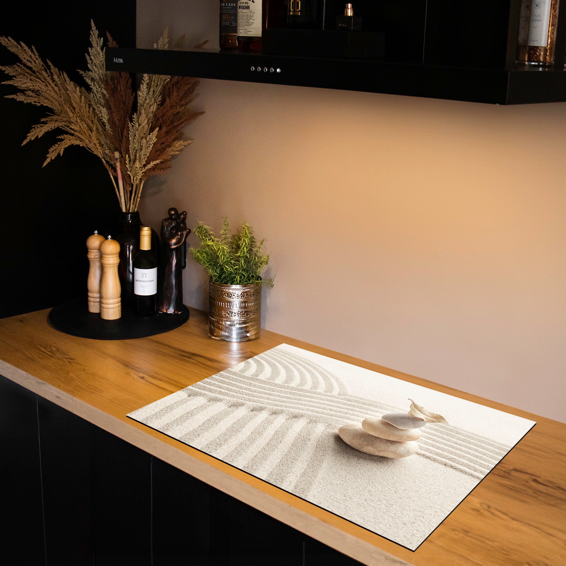 Inductiebeschermer - Japandi - Zen Stones Calm