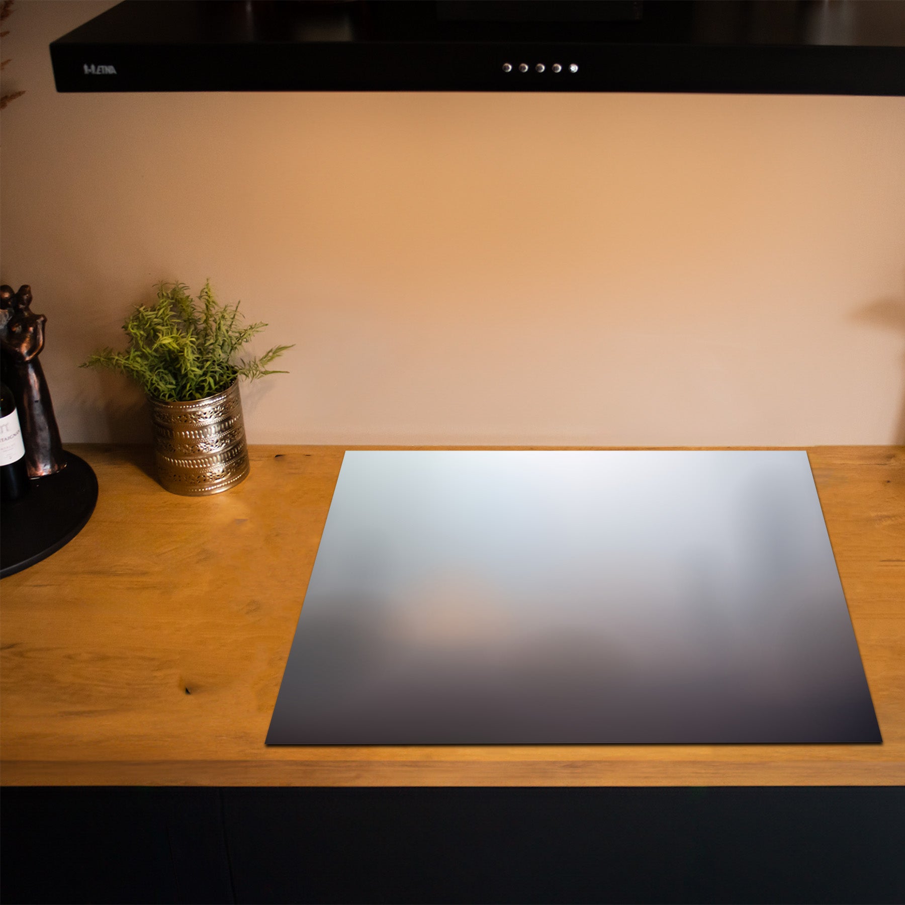 Inductiebeschermer - Smoked Glass - Mistblauw
