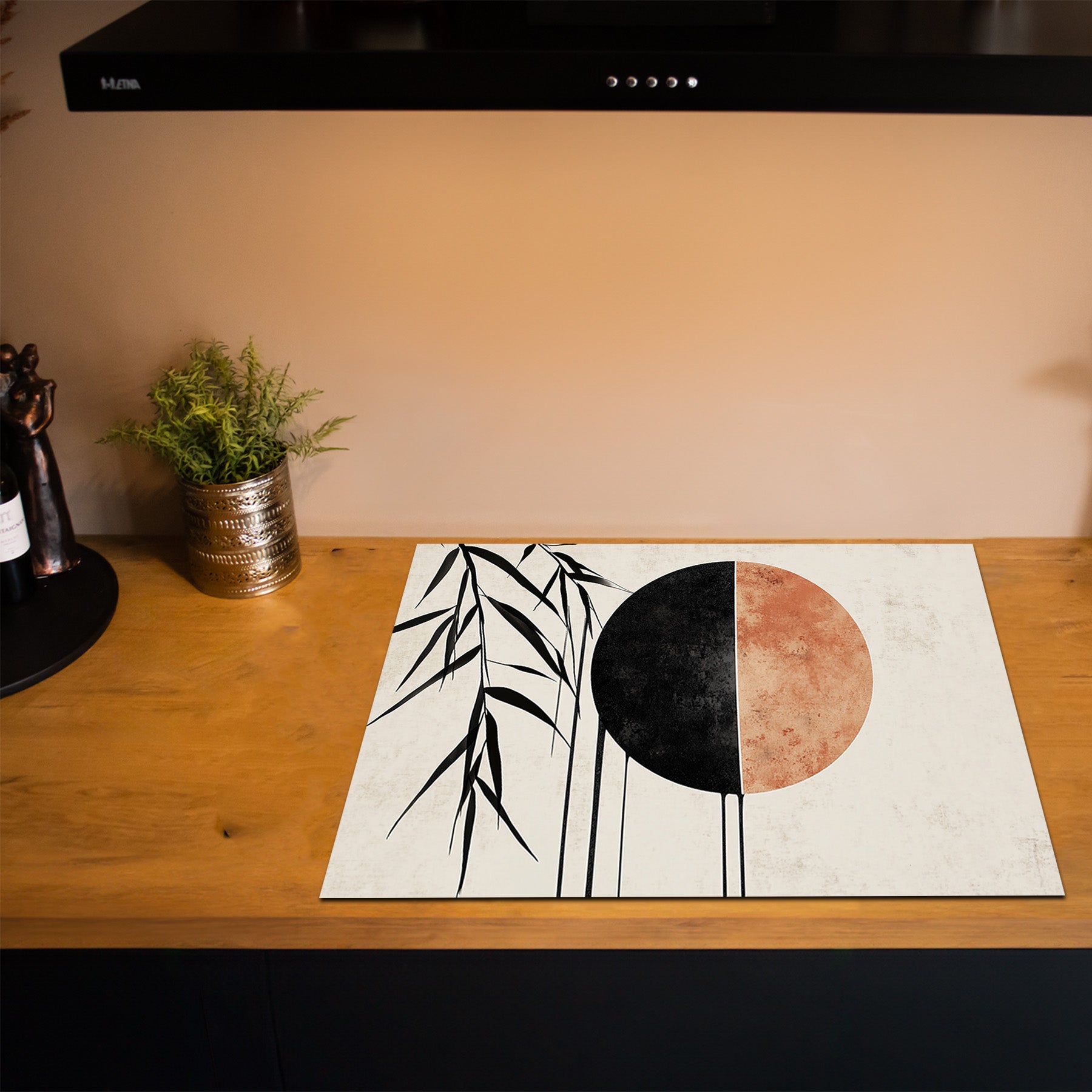 Inductiebeschermer - Japandi - Bamboo Eclipse