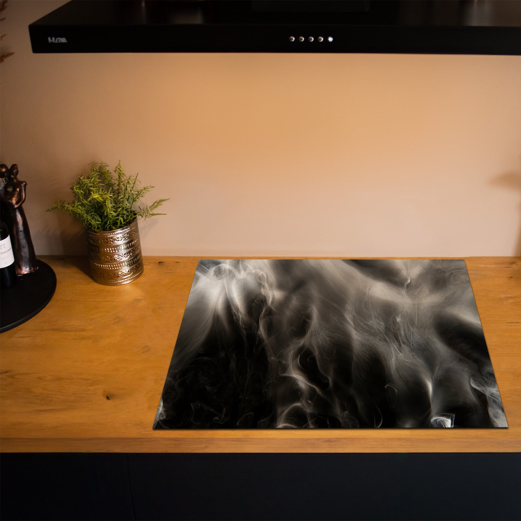 Inductiebeschermer - Smoked Glass - Rookbeige