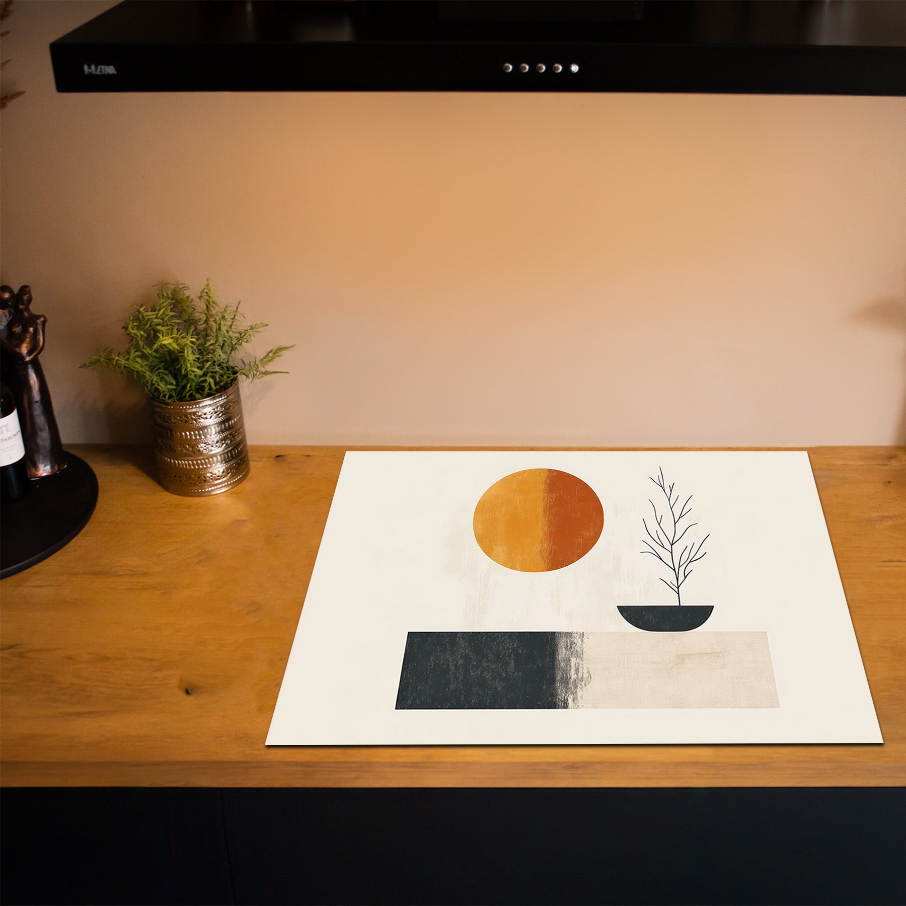 Inductiebeschermer - Japandi - Japanse Horizon