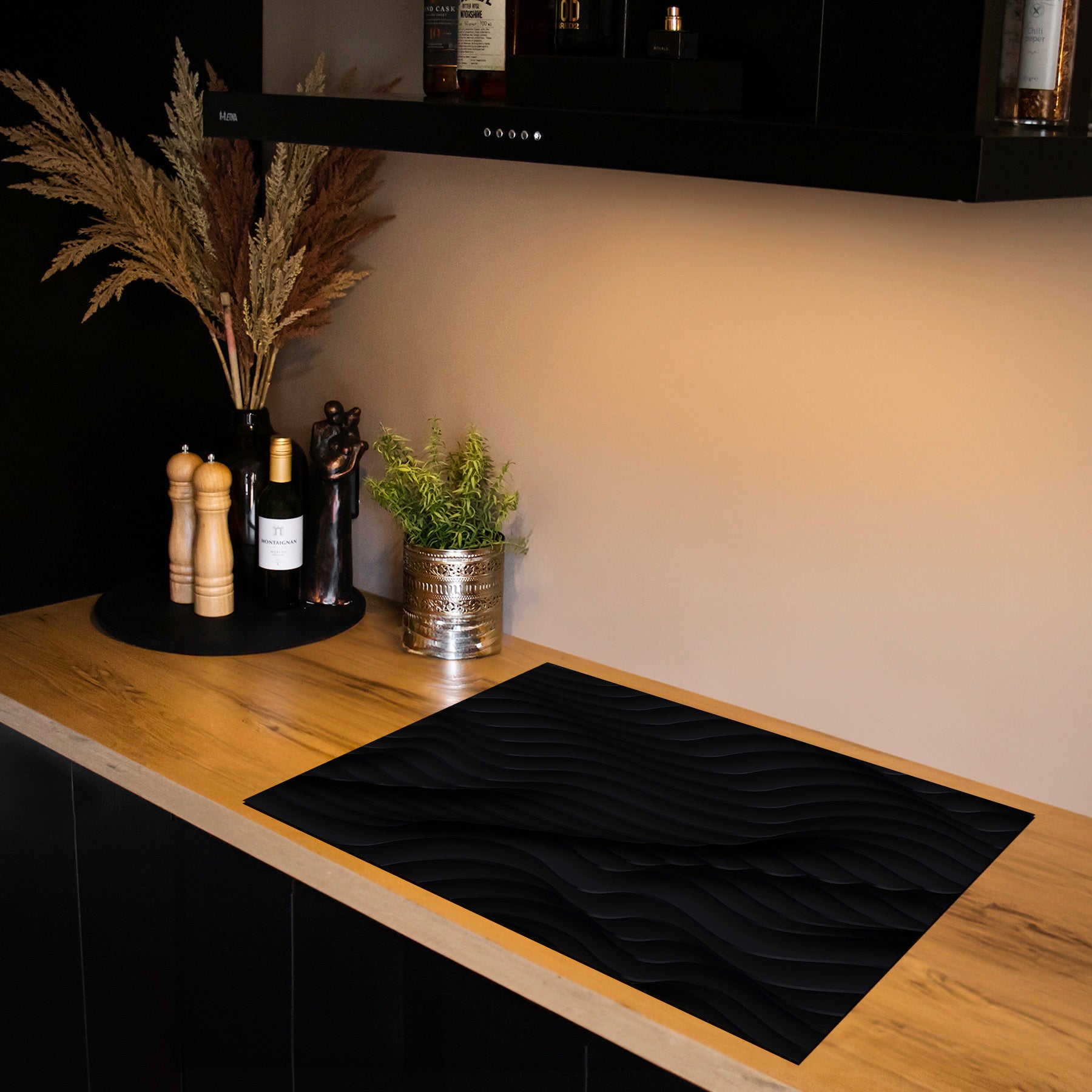 Inductiebeschermer - Minimal Texture - Diepe Schaduw