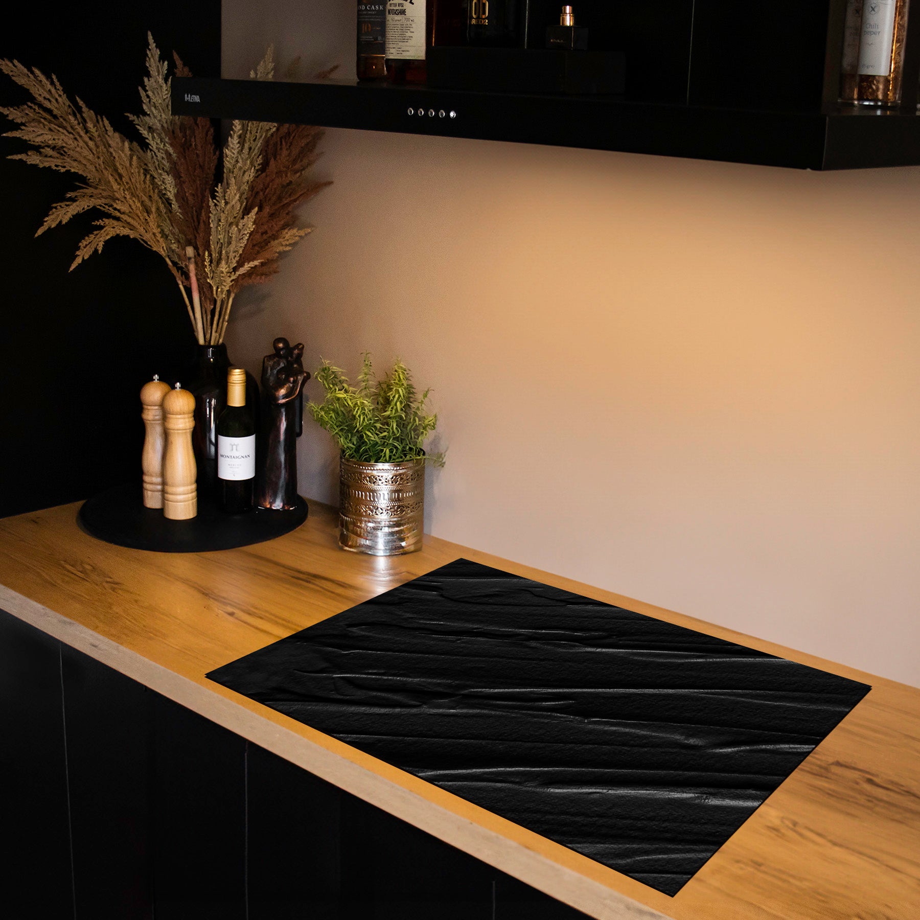 Inductiebeschermer - Minimal Texture - Eb Zwart