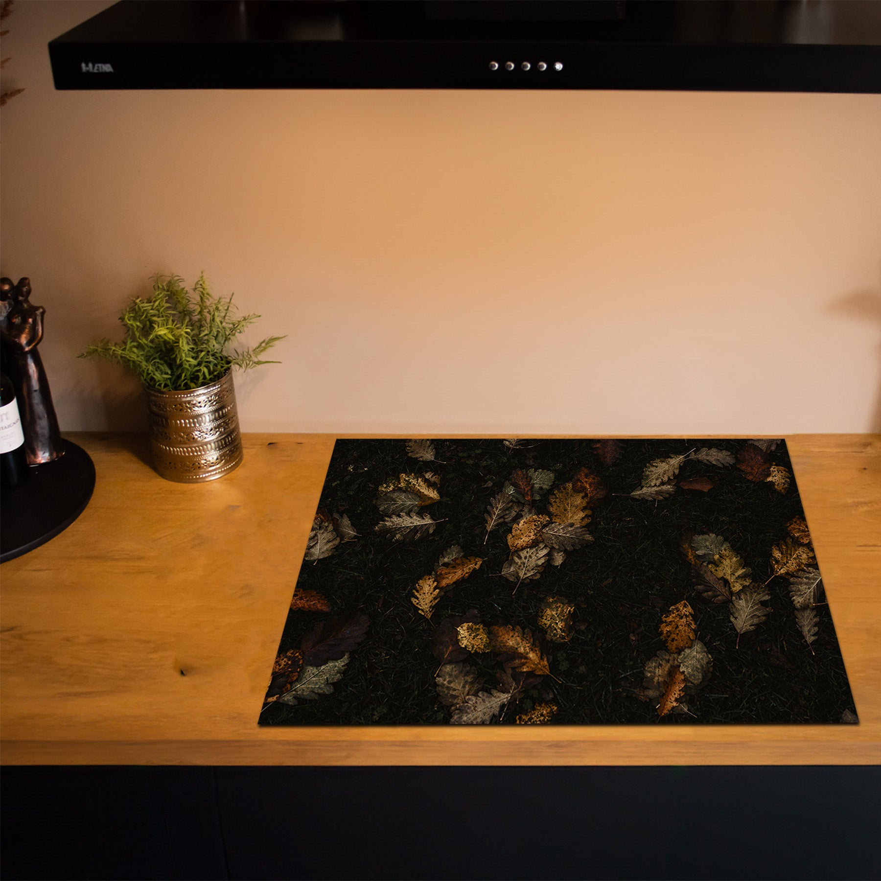 Herdabdeckplatte - Herbst - Verrottetes Laub