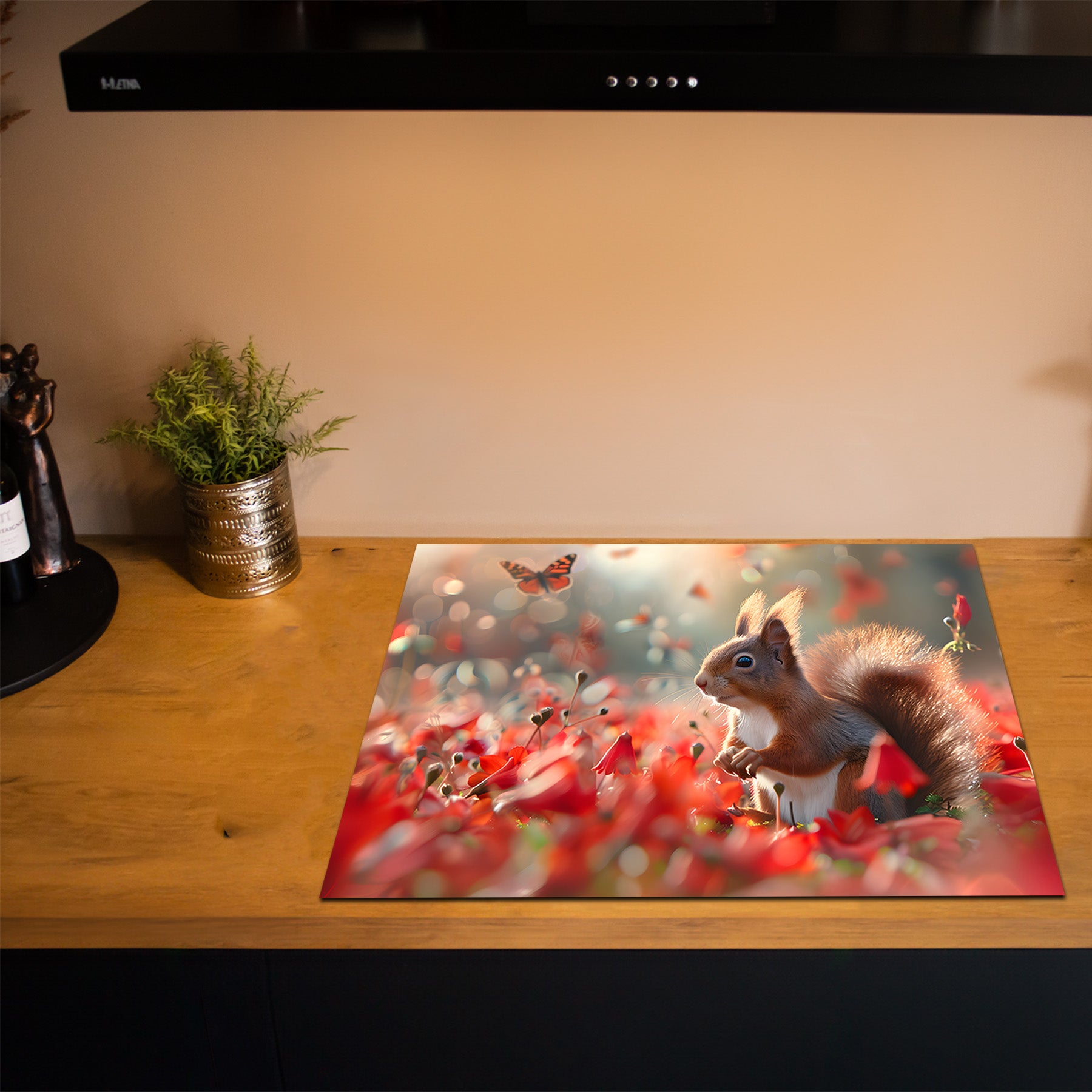 Inductiebeschermer - Herfst - Vlinders & Eekhoorn