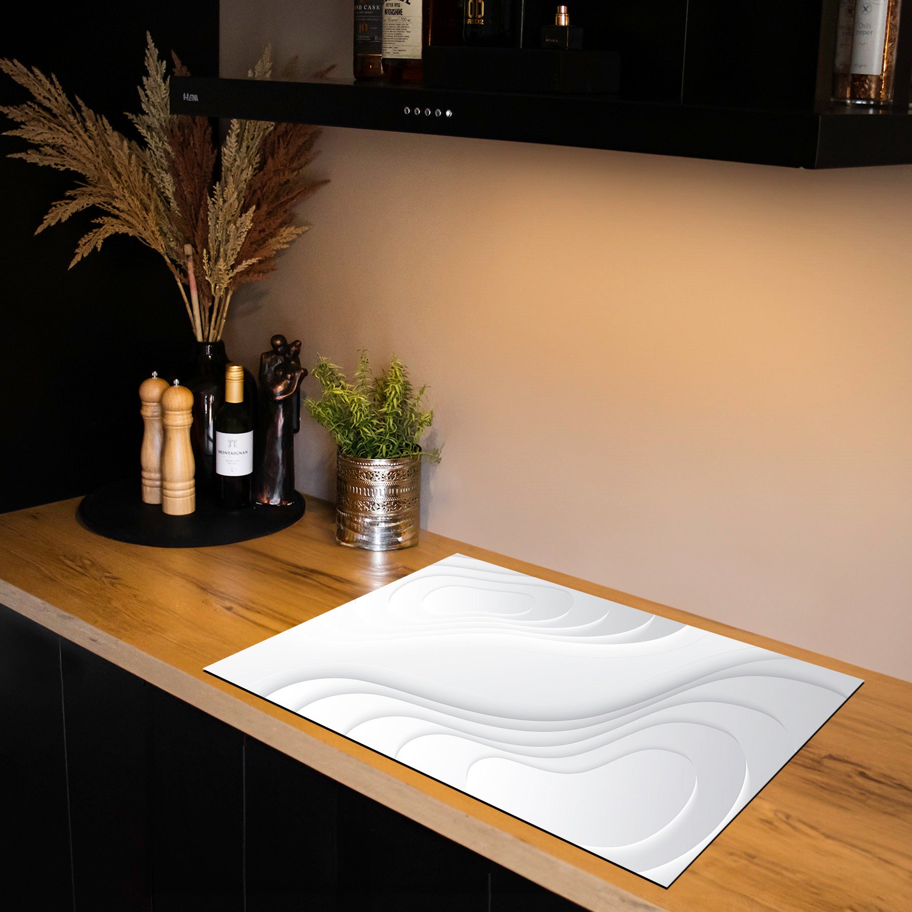 Inductiebeschermer - Minimal Texture - Zilveren Golf