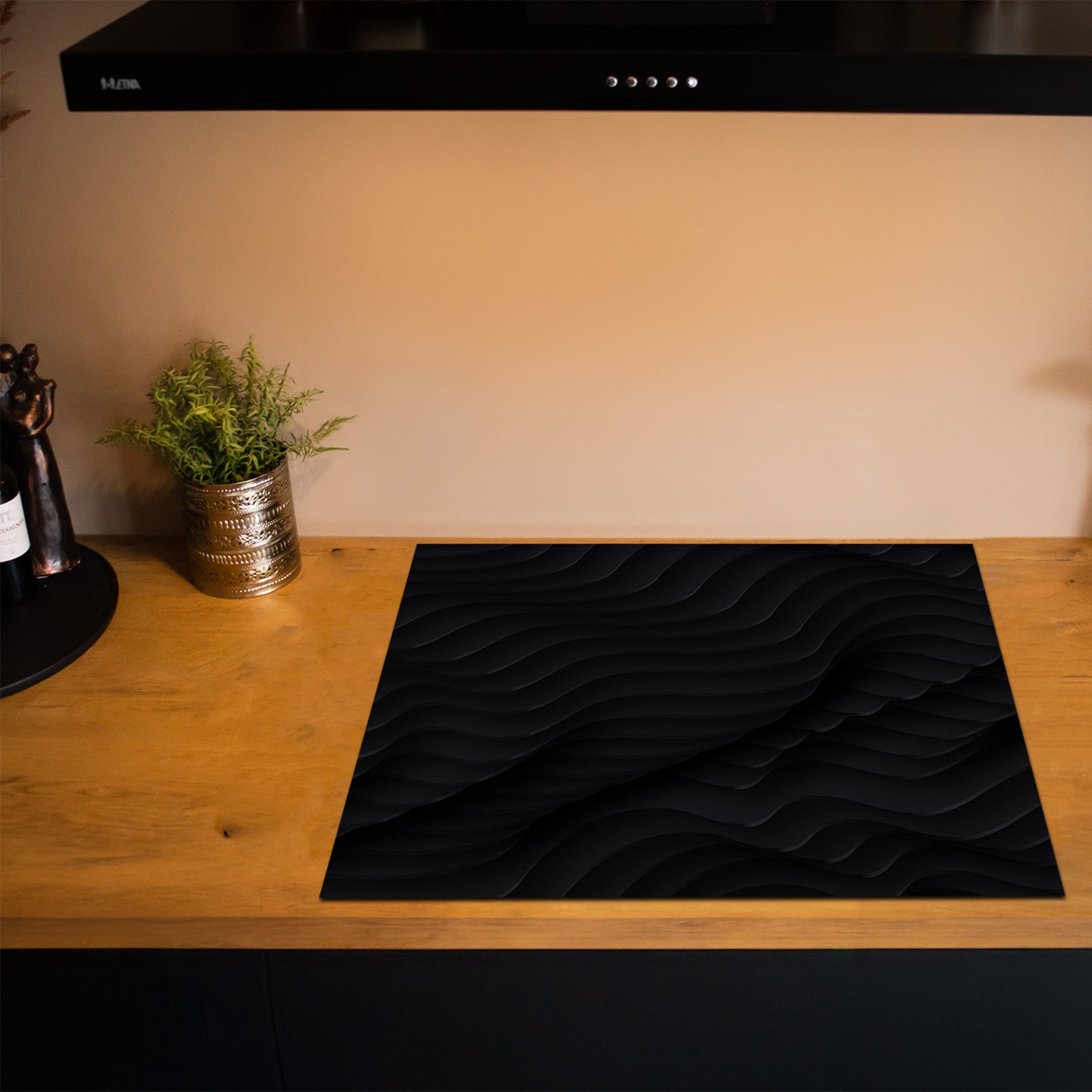 Inductiebeschermer - Minimal Texture - Diepe Schaduw