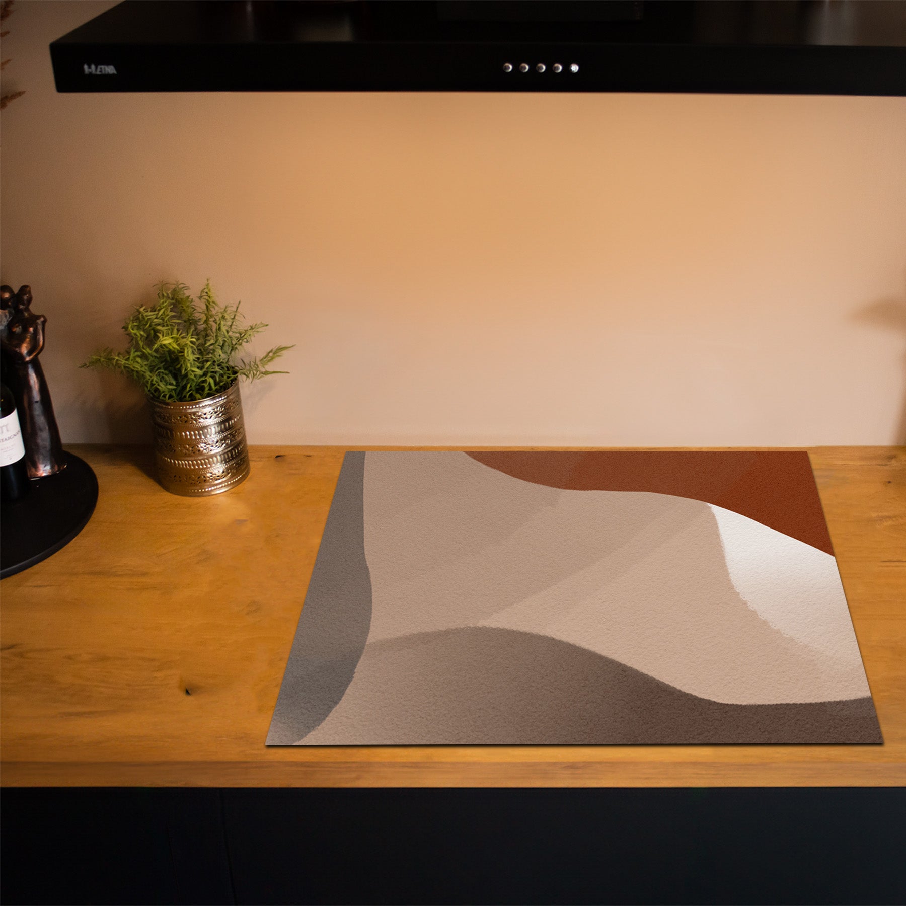 Protection induction - Abstrait - Motifs nervurés - Noir