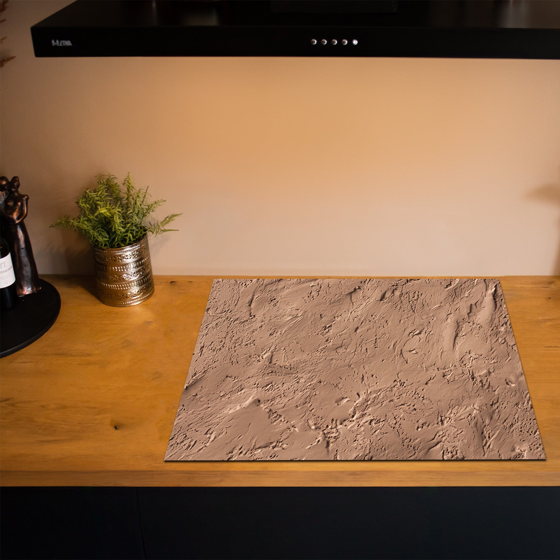 Protection induction - Abstrait - Motifs nervurés - Noir