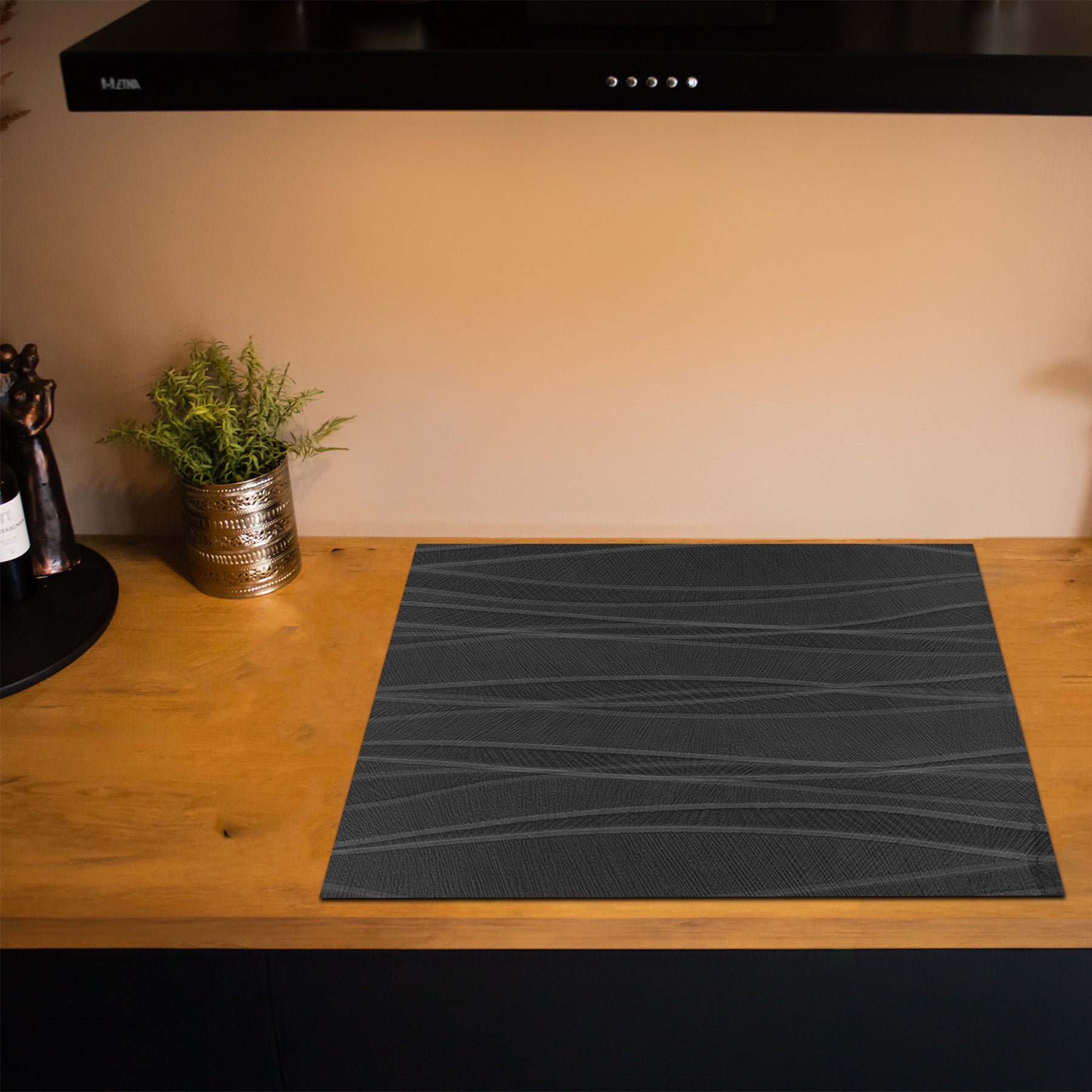 Inductiebeschermer - Minimal Texture - Grafiet Weving