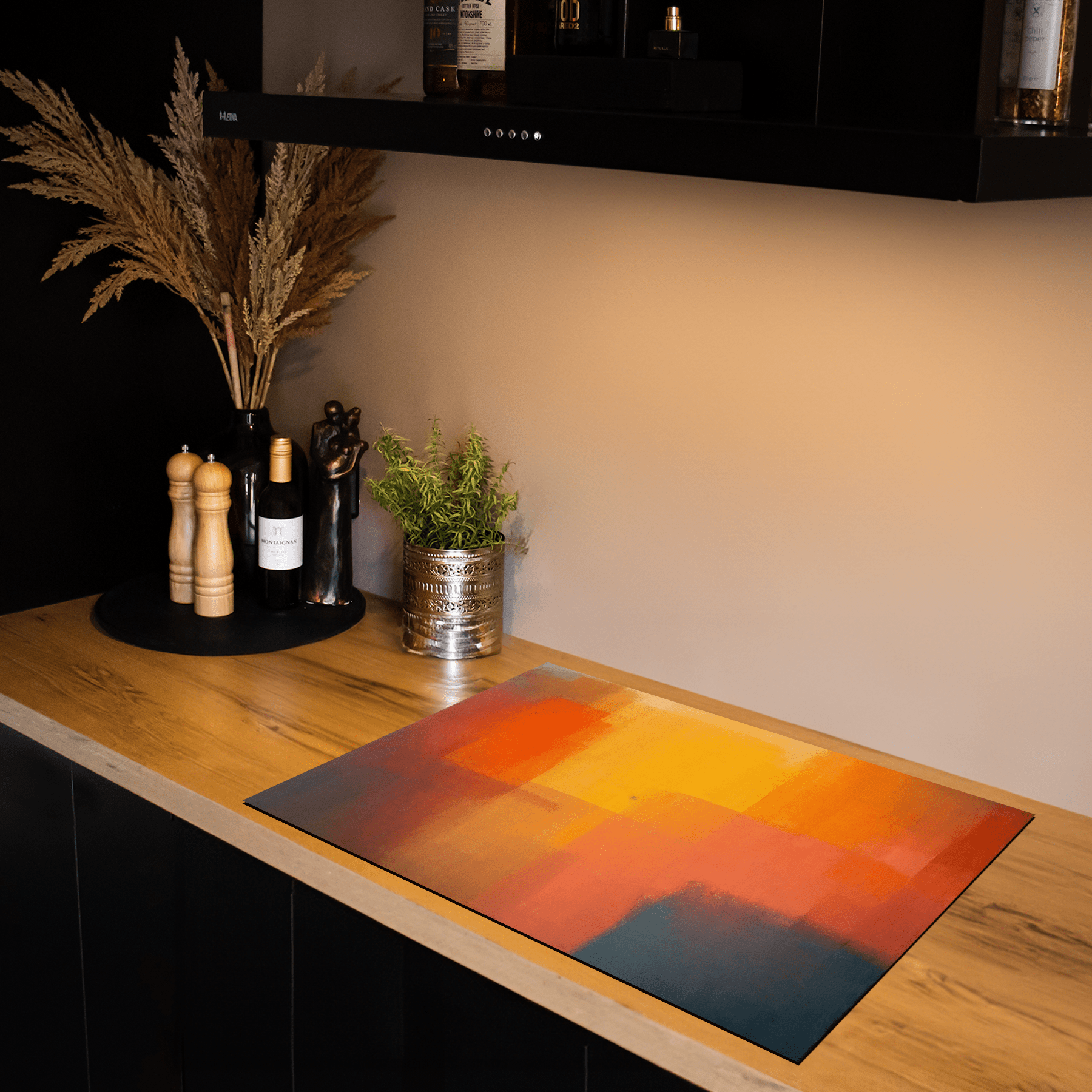 Inductiebeschermer - Colorfield - Amber Grid - Inductiebeschermer