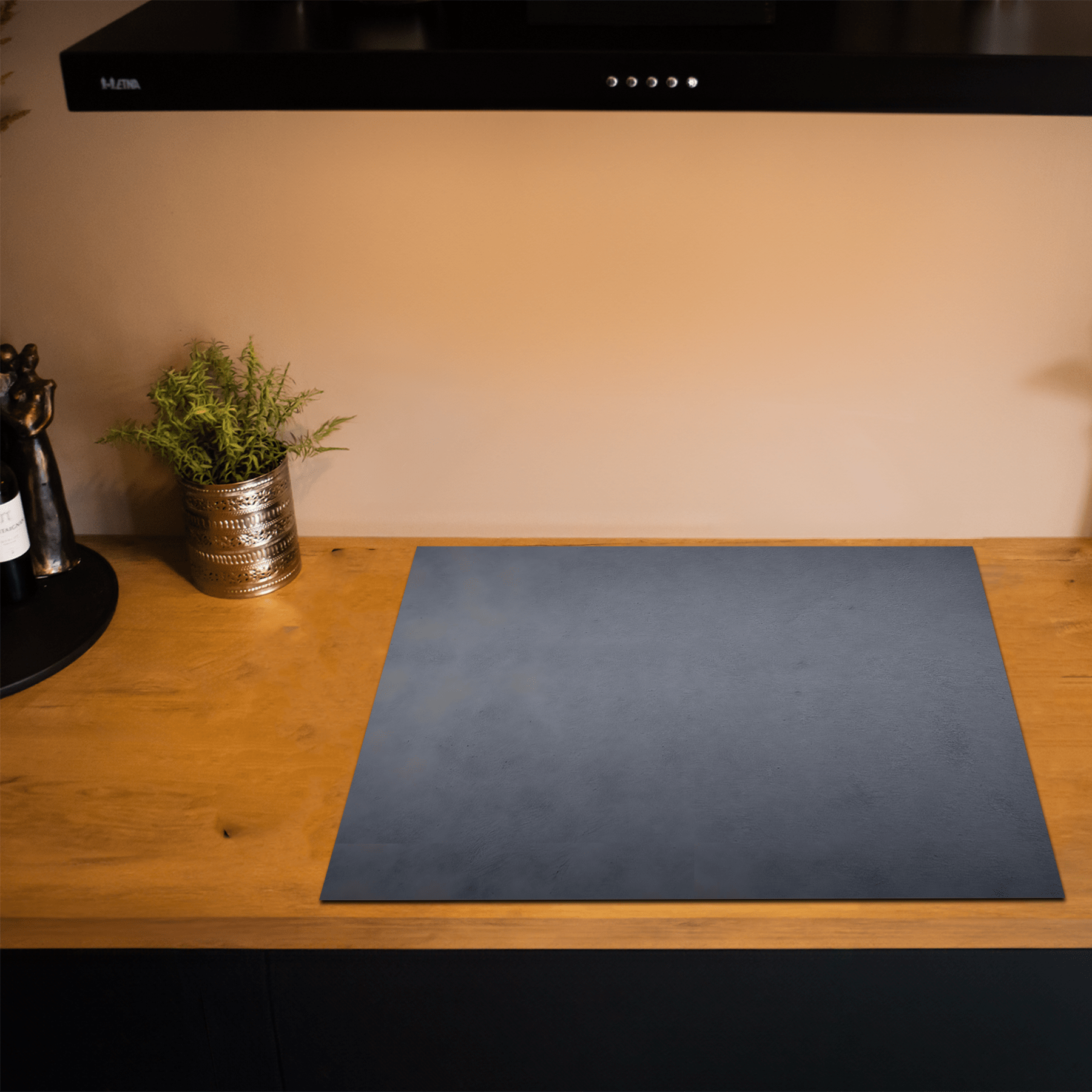 Inductiebeschermer - Beton - Textuur - Donkergrijs - Ashen Calm - Inductiebeschermer