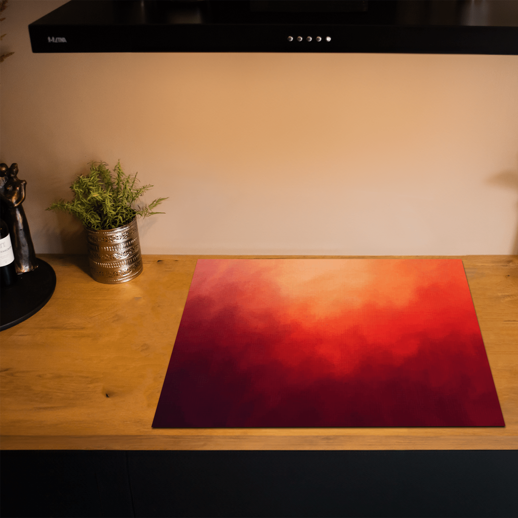 Inductiebeschermer - Colorfield - Crimson Drift - Inductiebeschermer