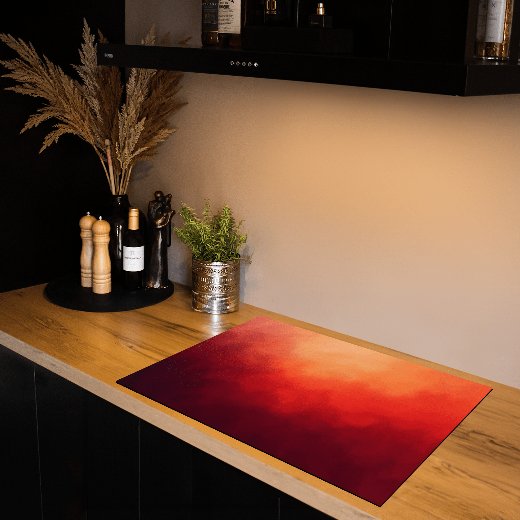 Inductiebeschermer - Colorfield - Crimson Drift - Inductiebeschermer