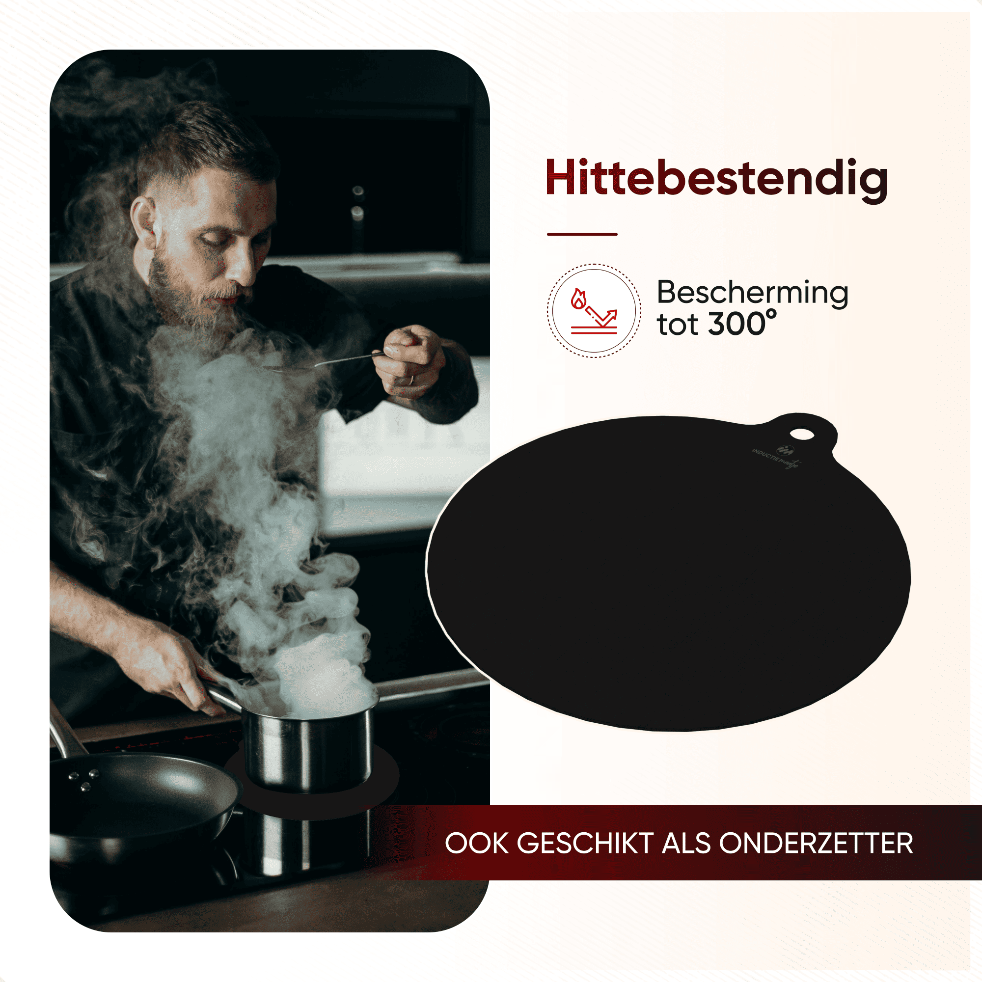 Inductie matjes set van 8 - Zwart - Alles in 1