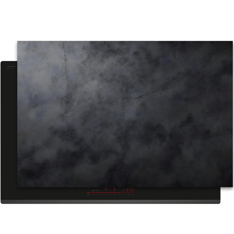 Inductiebeschermer - Beton - Subtiele textuur - Donkergrijs - Industrial Mist - Inductiebeschermer