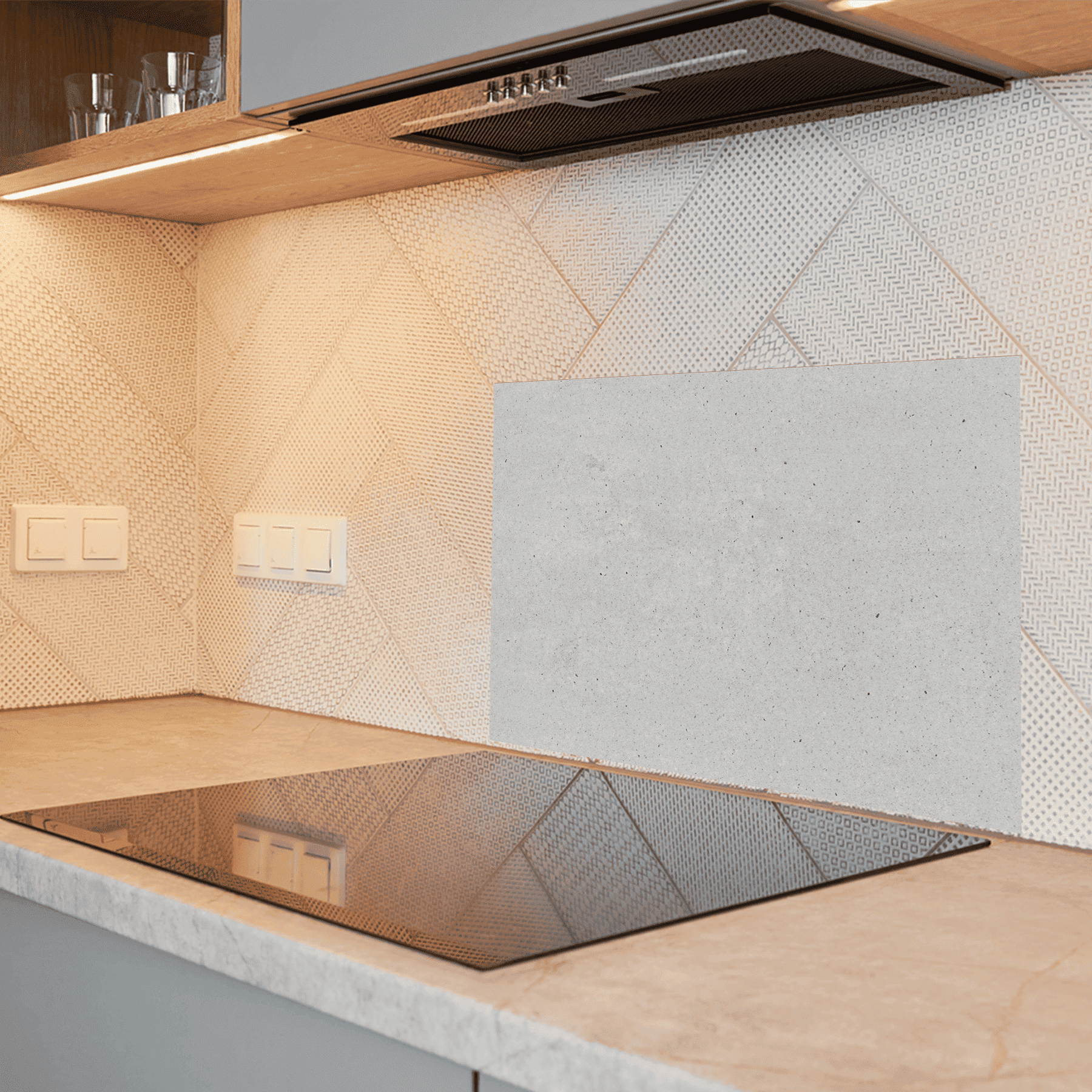 Keuken spatscherm - Beton - Cement - Lichtgrijs