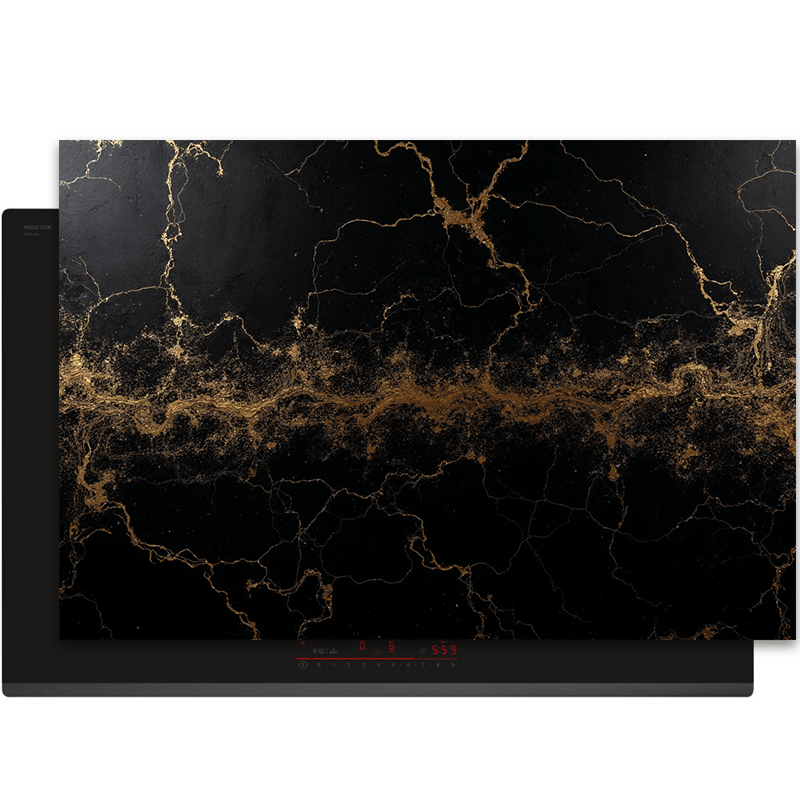 Inductiebeschermer - Marmer met Goud - Noir Lux - Inductiebeschermer