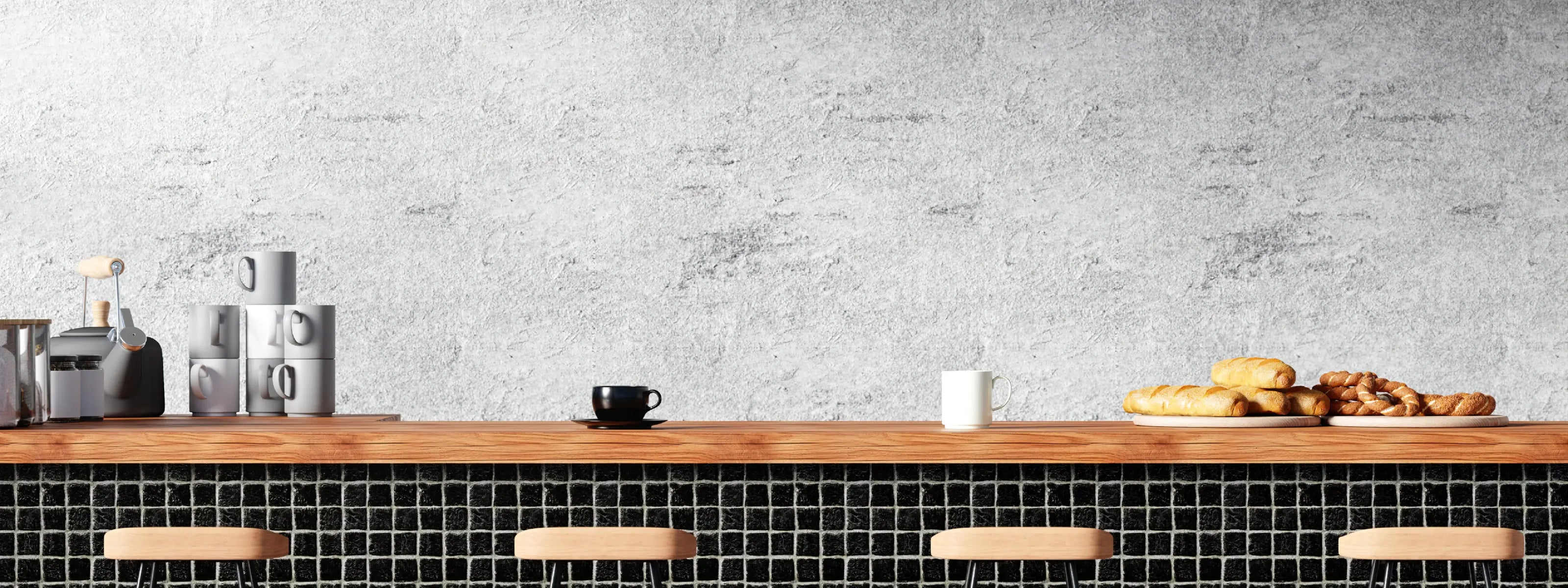 Küchenrückwand mit Betonoptik in einer Küchenumgebung