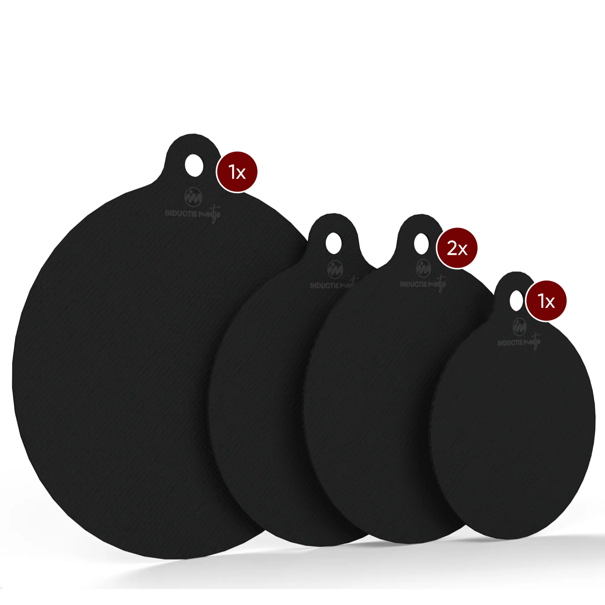 Induktionsmatten 4er-Set - Schwarz - Verschiedene Größen
