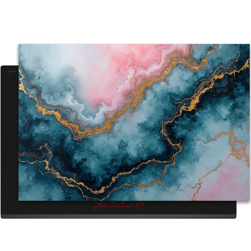 Inductiebeschermer - Marmer met Goud - Rose Abyss - Inductiebeschermer