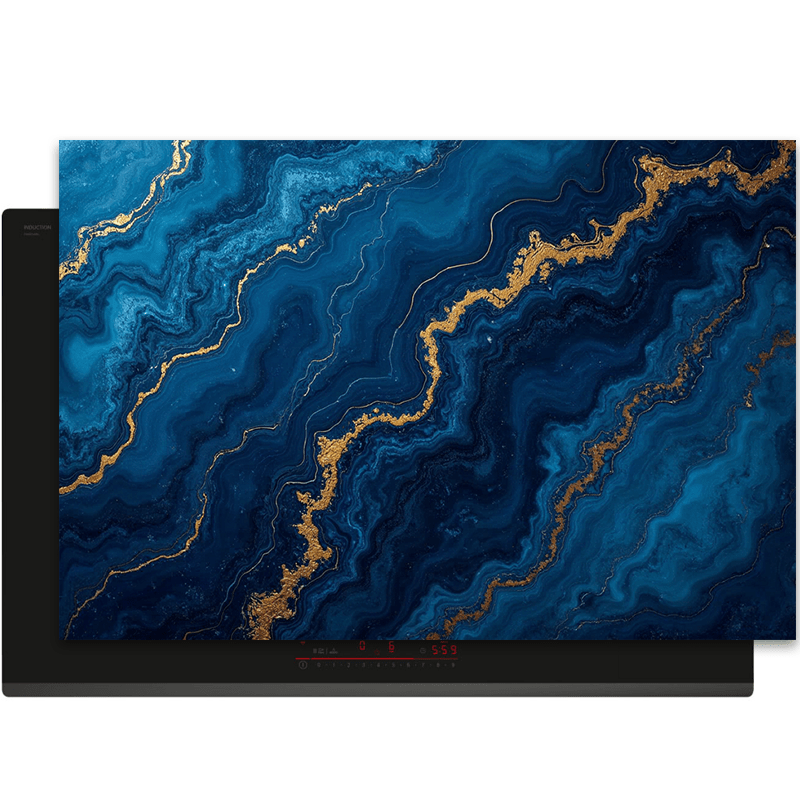 Inductiebeschermer - Marmer met Goud - Sapphire Current - Inductiebeschermer