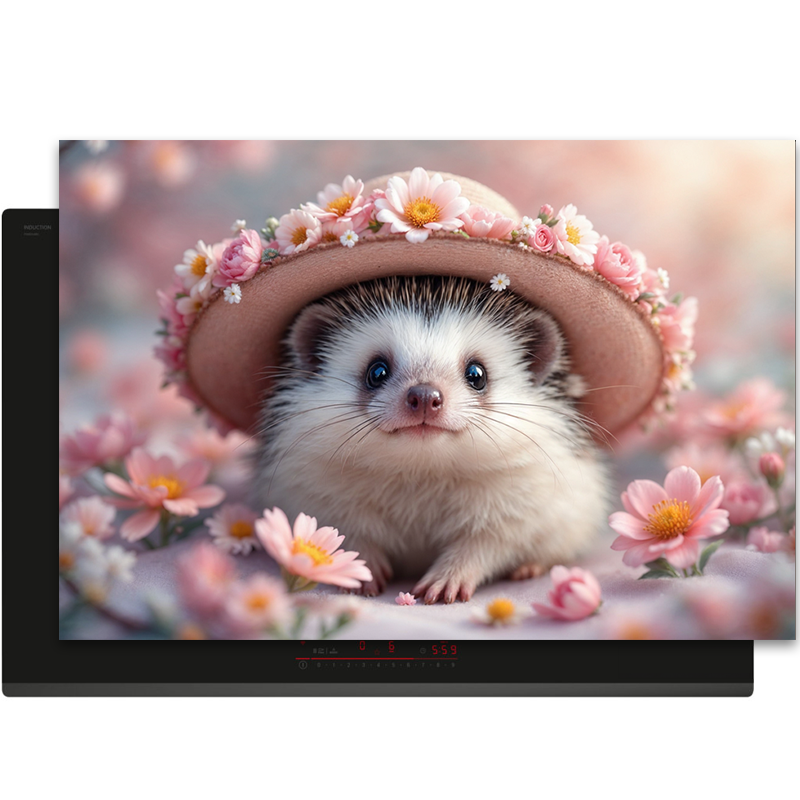 Inductiebeschermer - Dieren portretten - Egel met hoed