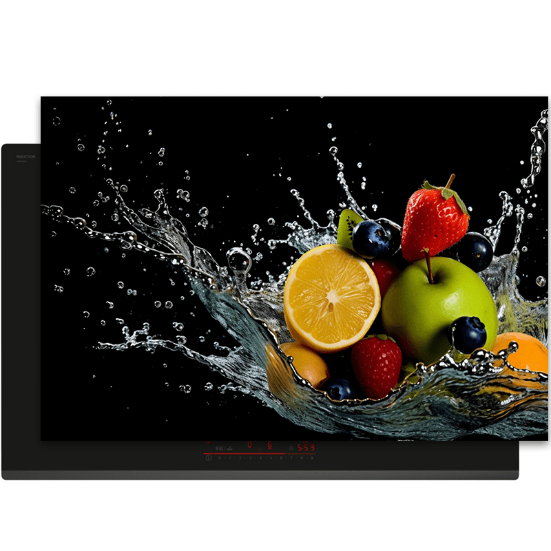 Inductiebeschermer - Splash - Fruit - Water - Zwart - Inductiebeschermer
