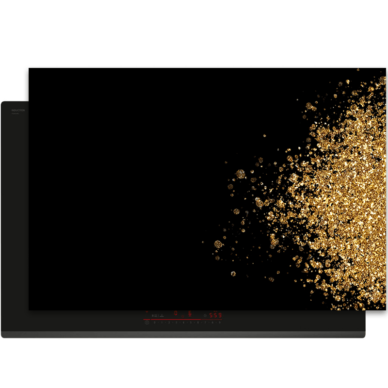 Inductiebeschermer - Black & Gold - Gouden sprankels - Inductiebeschermer