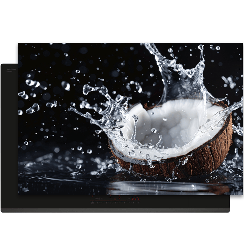 Inductiebeschermer - Splash - Kokosnoot - Water - Zwart - Inductiebeschermer