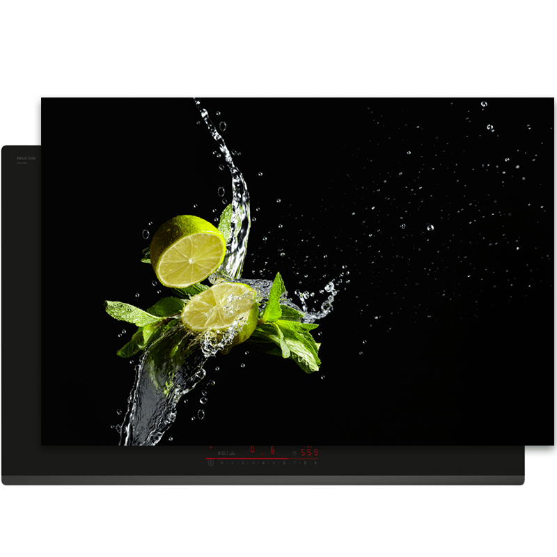 Inductiebeschermer - Splash - Mojito - Limoen - Mint - Zwart - Inductiebeschermer