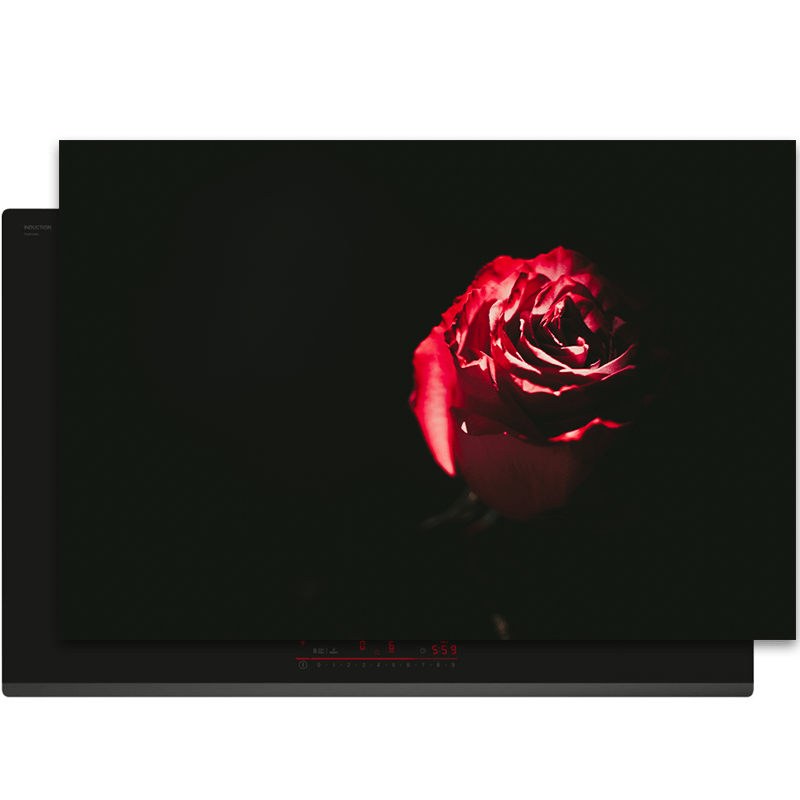 Inductiebeschermer - Bloemen - Roos - Rood - Inductie Maatje