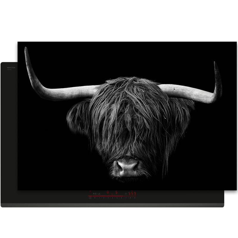 Inductiebeschermer - Schotse Hooglander - Dieren - Vacht - Horens - Zwart - Wit - Inductie Maatje