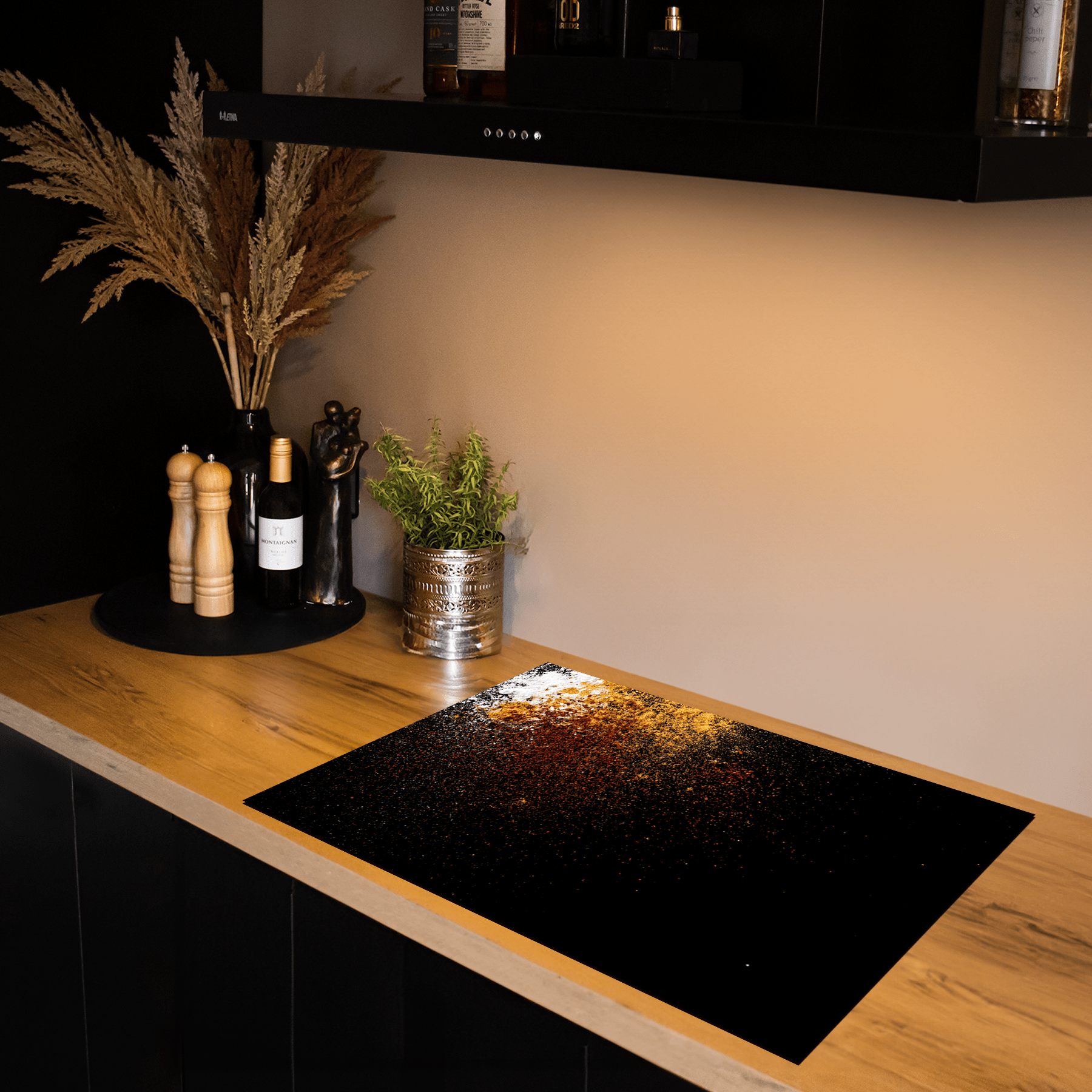 Inductiebeschermer - Kruiden - Specerijen - Noten - Chili - Zwart - Inductie Maatje