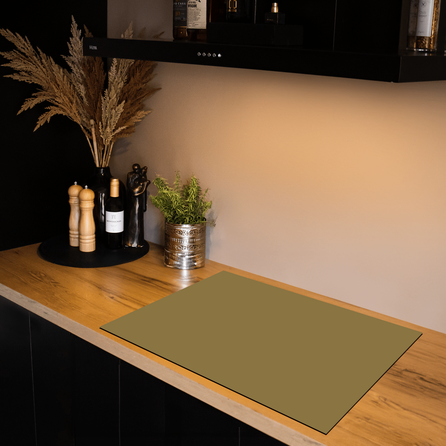 Inductiebeschermer - Effen - Aardetinten - Olijfgroen - Inductie Maatje