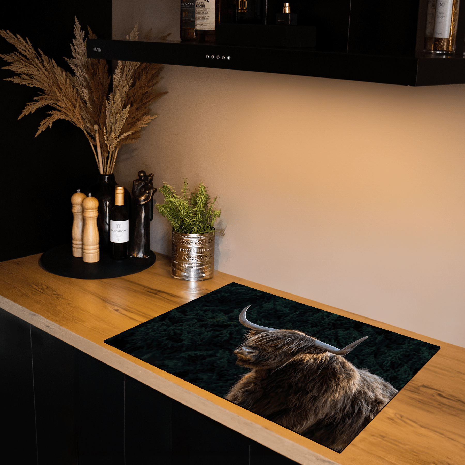 Inductiebeschermer - Schotse Hooglander - Dieren - Bruin - Zwart - Inductie Maatje