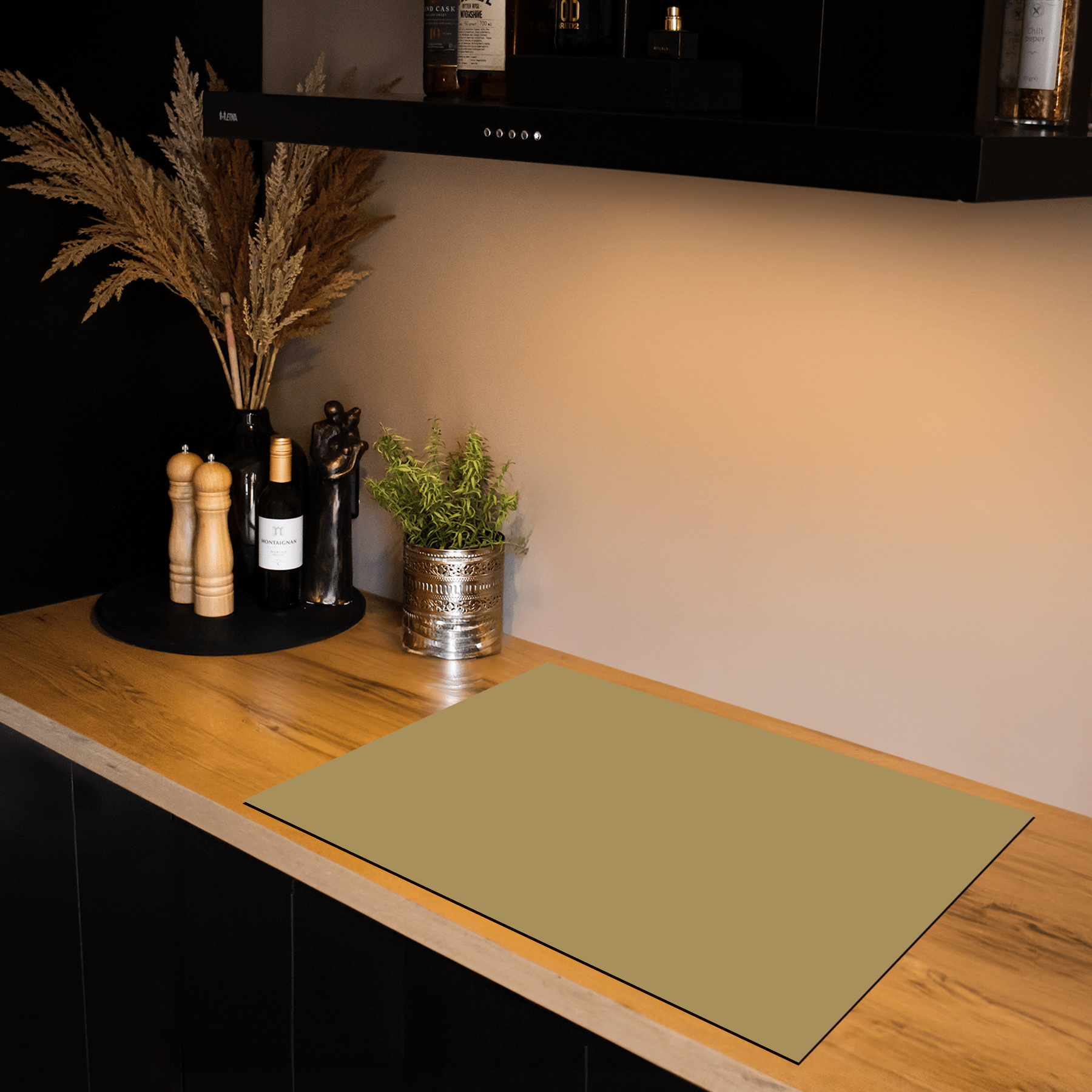 Inductiebeschermer - Effen - Aardetinten - Khaki - Inductie Maatje