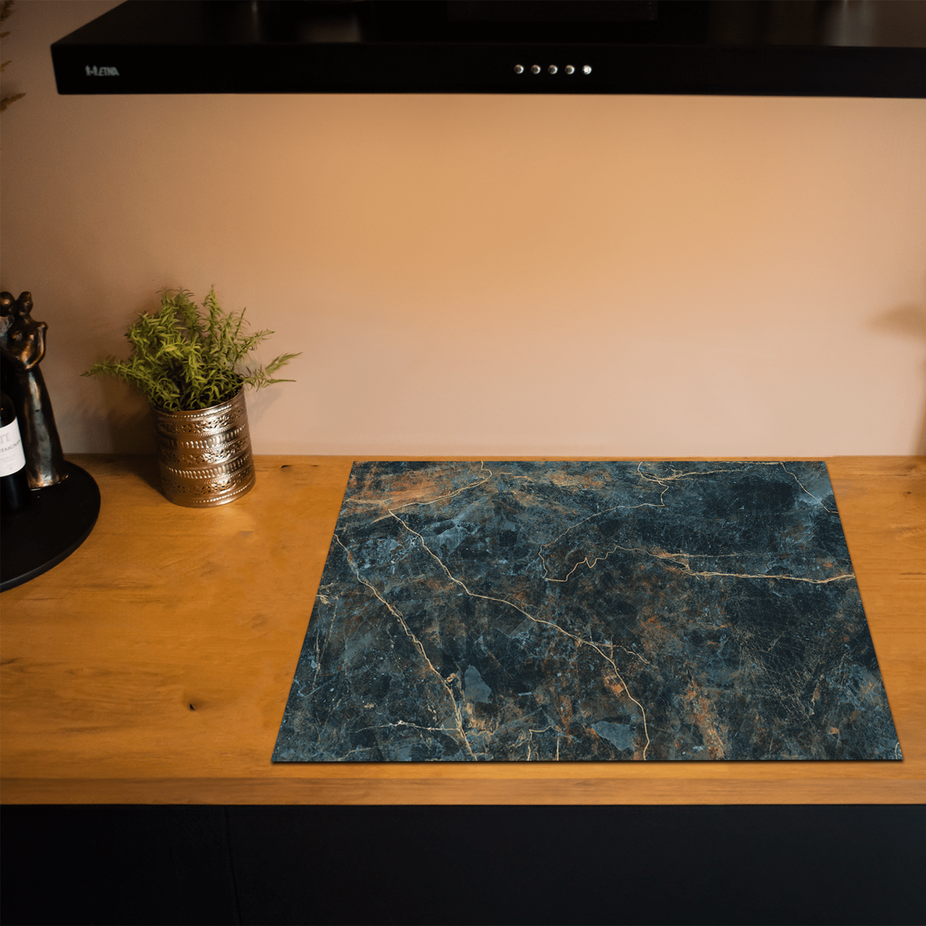 Inductiebeschermer - Marmer - Italiaans groen - Bruine tinten - Inductiebeschermer