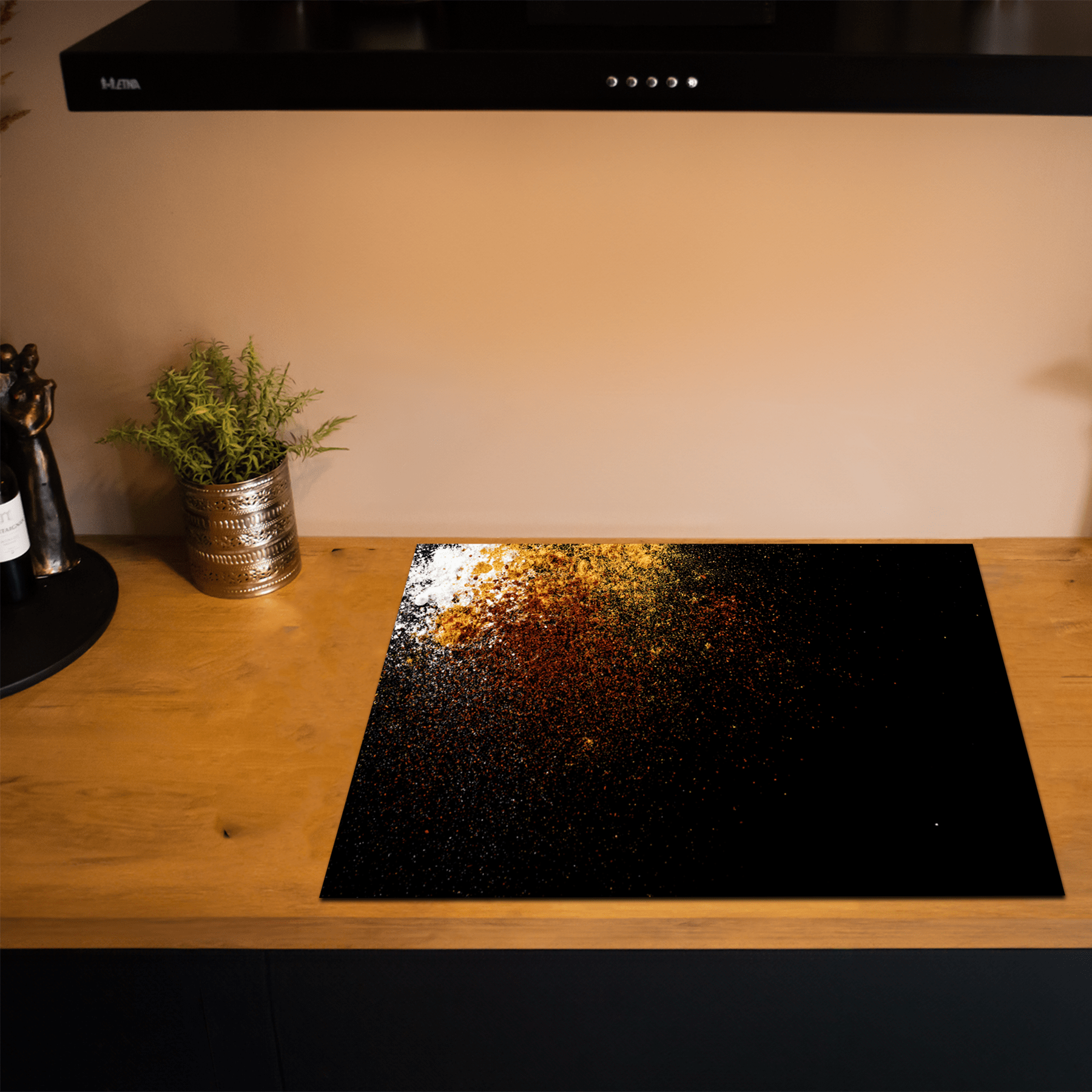 Inductiebeschermer - Kruiden - Specerijen - Noten - Chili - Zwart - Inductie Maatje