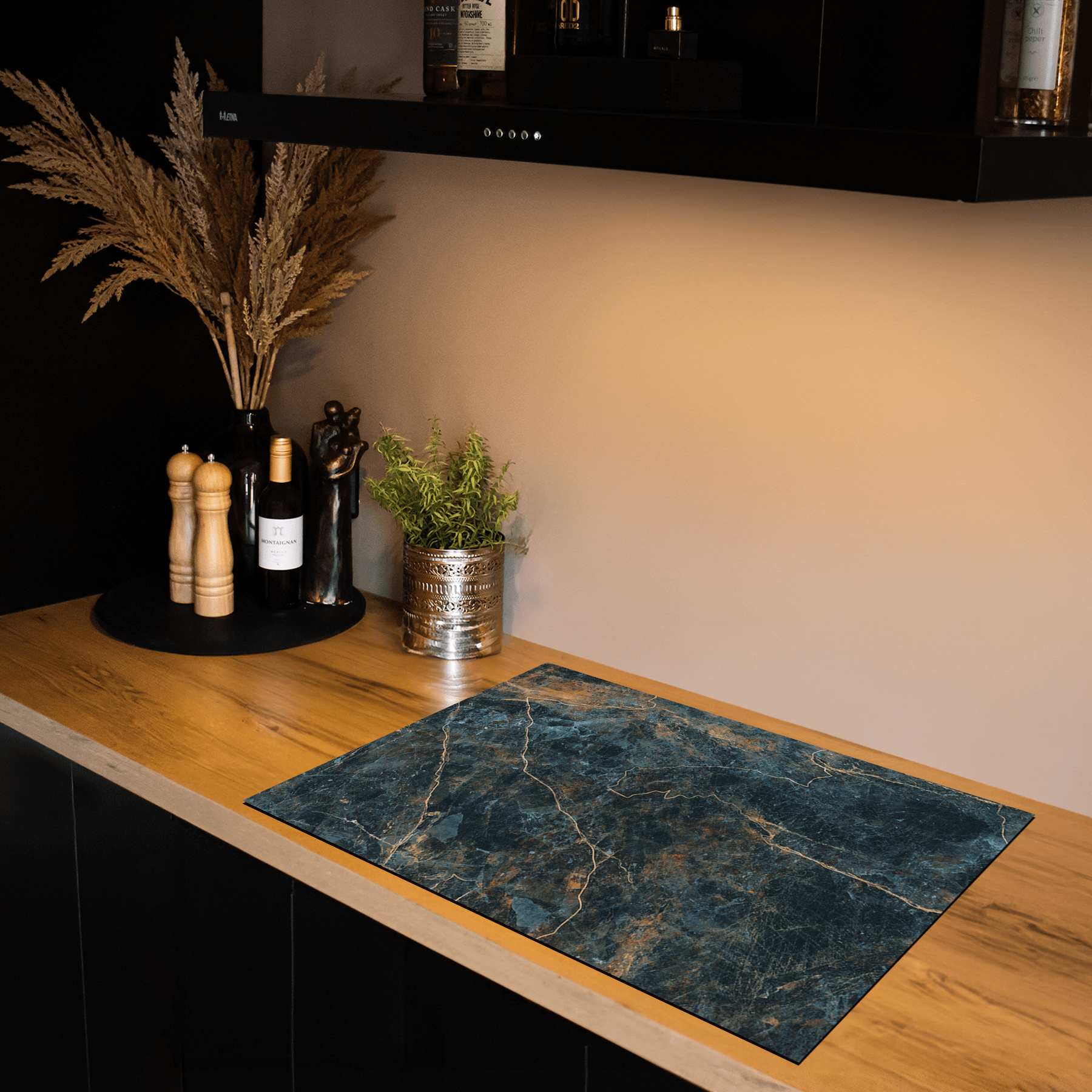 Inductiebeschermer - Marmer - Italiaans groen - Bruine tinten - Inductiebeschermer