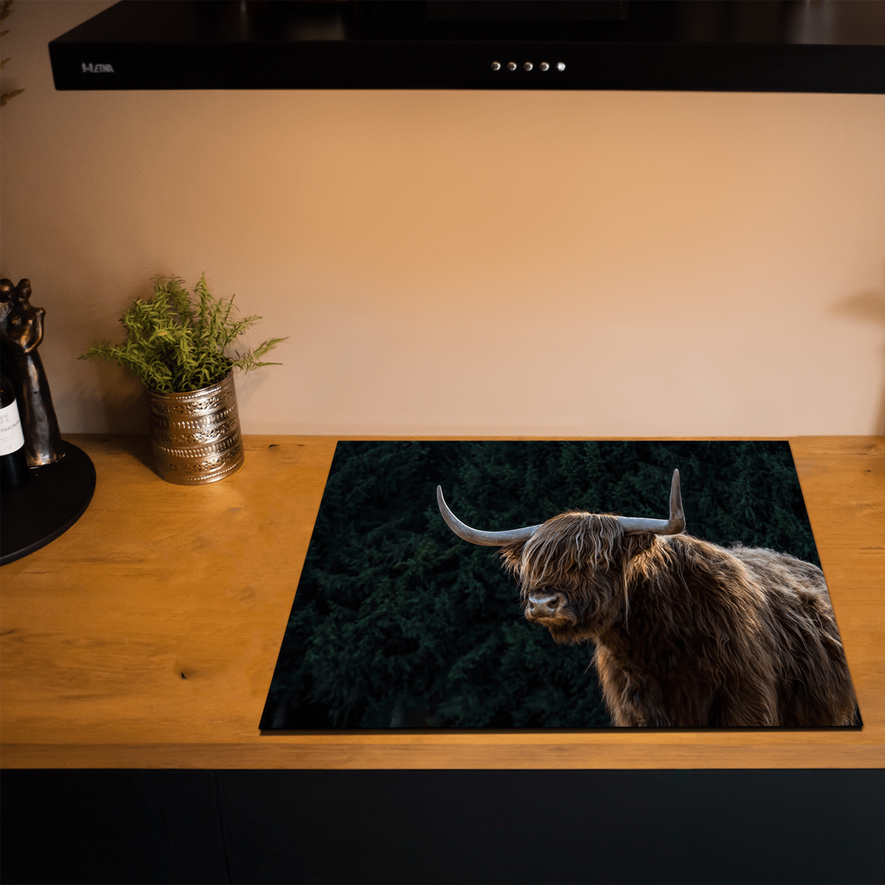 Inductiebeschermer - Schotse Hooglander - Dieren - Bruin - Zwart - Inductie Maatje